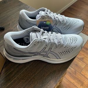 ASICS Gel Kayano 28, women’s size 7.5. Piedmont Grey/Deep Plum. NWT & box.